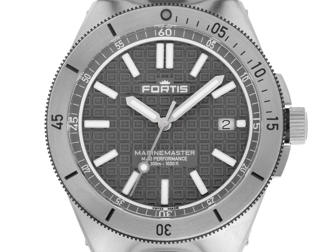 Fortis Marinemaster M-40 Rockstone Gray Stahl Automatik Armband Stahl 40mm Ref.F8120006 Box&Pap. Full Set Neu