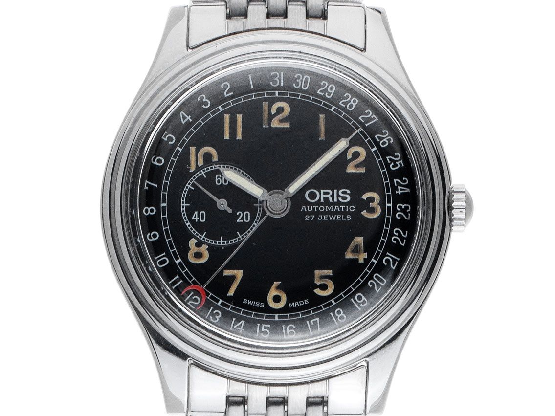 Oris Pointer Date Stahl Automatik Zeigerdatum Armband Stahl 36mm Ref.7433 Vintage Bj.2000 Box&Beschreibung