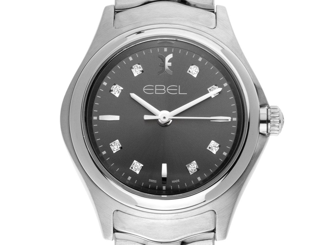 Ebel Classic Wave Lady Stahl Diamanten Quarz Armband Stahl 30mm Ref.1216316 Bj.2019 Box&Pap. Full Set wie Neu 