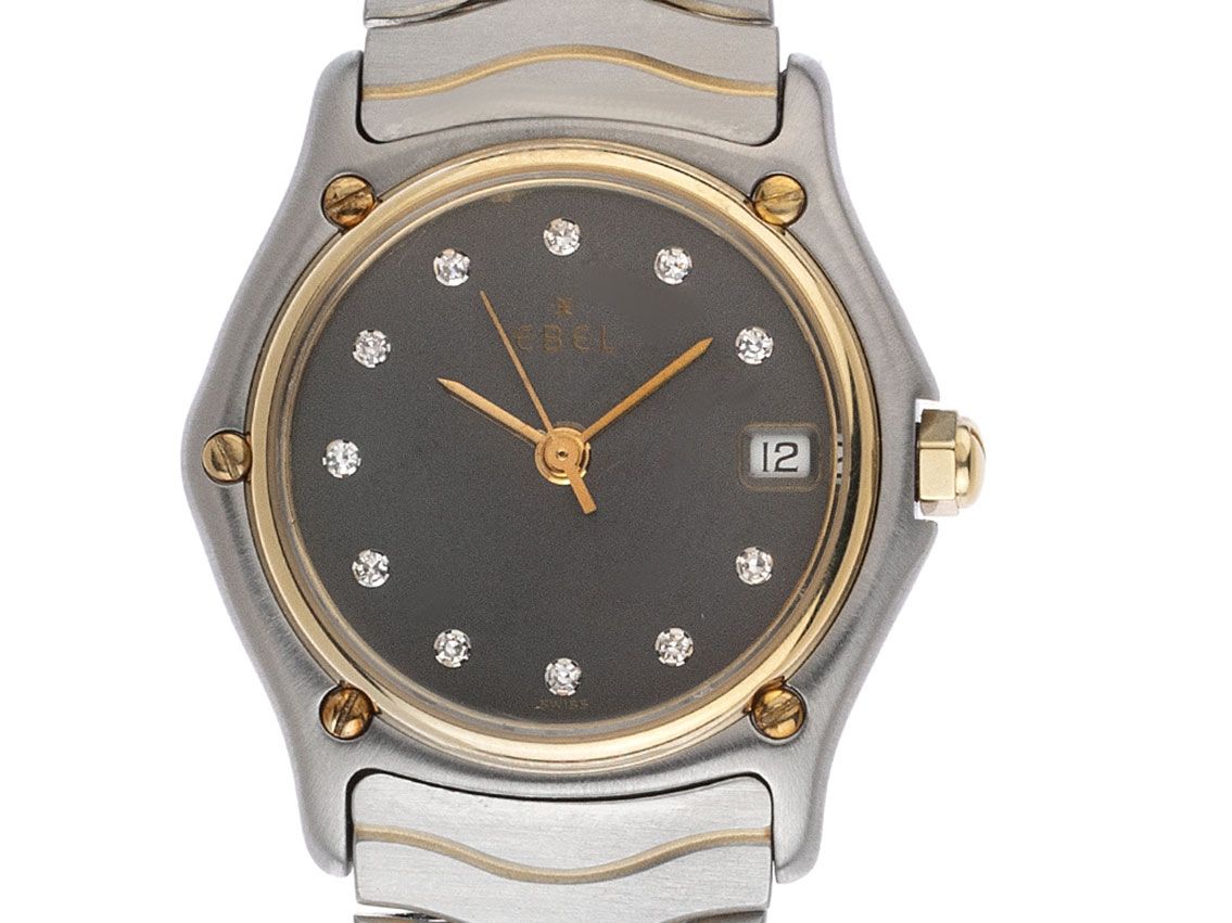 Ebel Classique Sport Date Stahl 18kt Gelbgold Diamanten Quarz Armband Stahl 18kt Gelbgold 26mm Ref.183908 Vintage Bj.1989 orig. Box