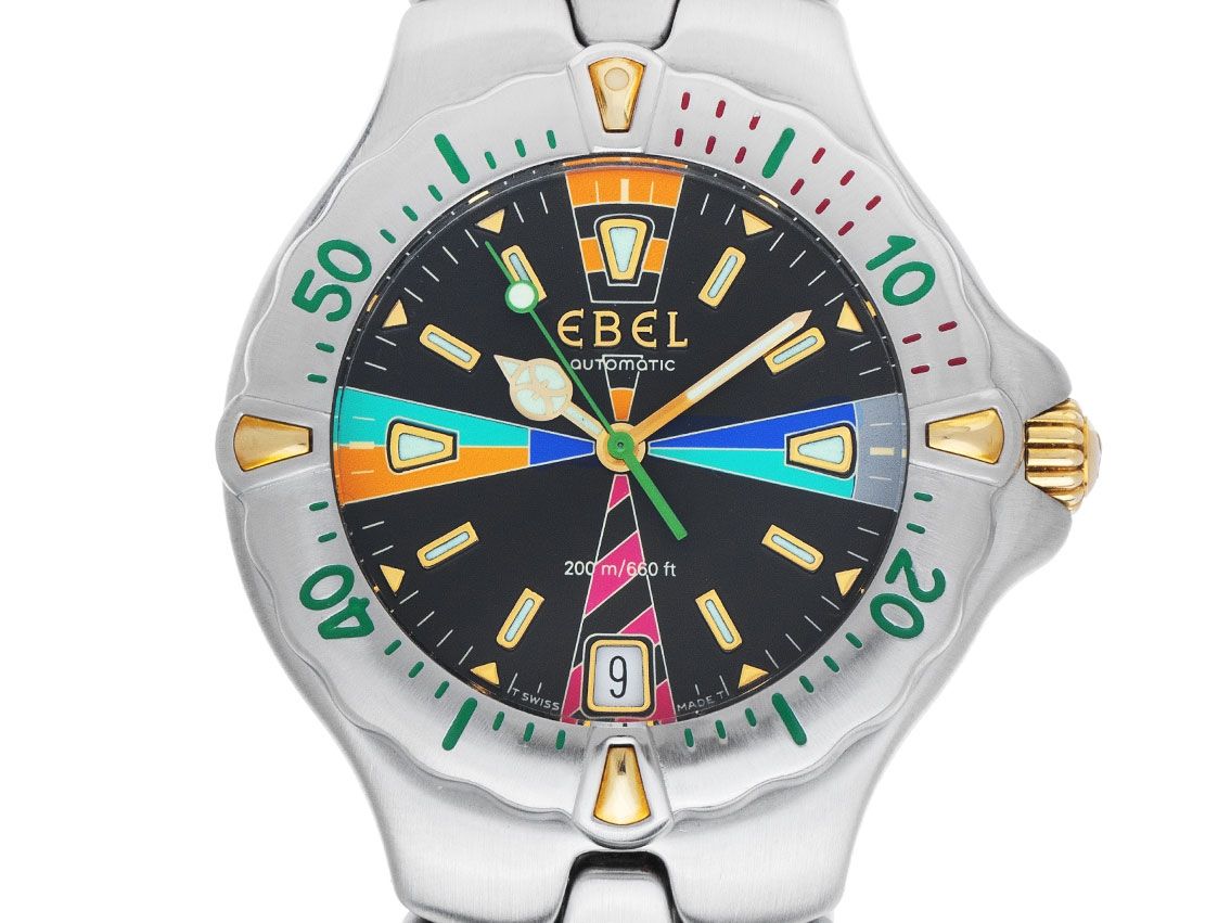 Ebel Sportwave Diver's Stahl Automatik Armband Stahl 36mm Ref.E6120531 Vintage Bj.1994 Box&Pap. Full Set