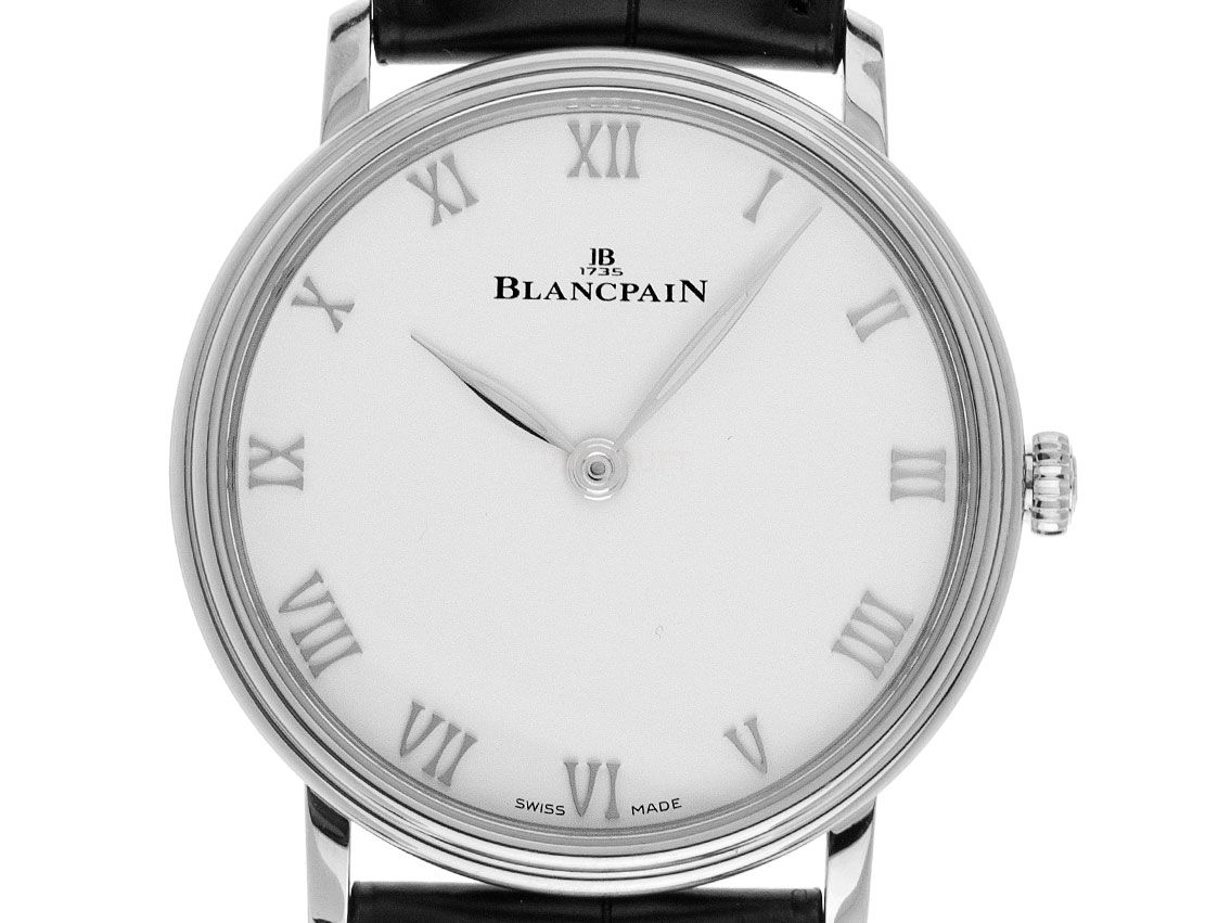 Blancpain Villeret Ultraplate Stahl Handaufzug Armband Leder Faltschließe 39,7mm Ref.6605 1127 55B Bj.2024 Box&Pap. Full Set Ungetragen
