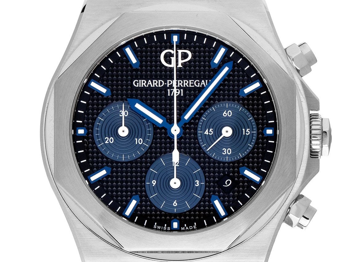 Girard Perregaux Laureato Chronograph Stahl Automatik Armband Stahl 42mm Box&Pap. Full Set Ungetragen