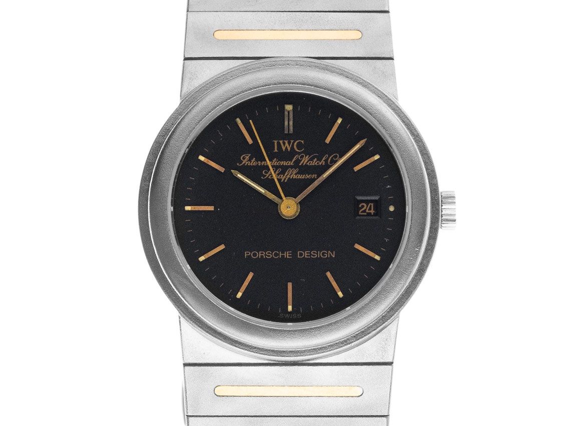 IWC Porsche Design Lady Titan Quarz Armband Titan Gelbgold 26mm Ref.4517 Vintage Bj.1985 Orig. Box