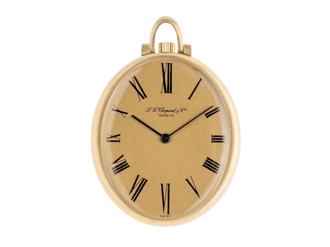 Chopard Taschenuhr 18kt Gelbgold Handaufzug 40,5x35mm Vintage Bj.1971 orig. Box