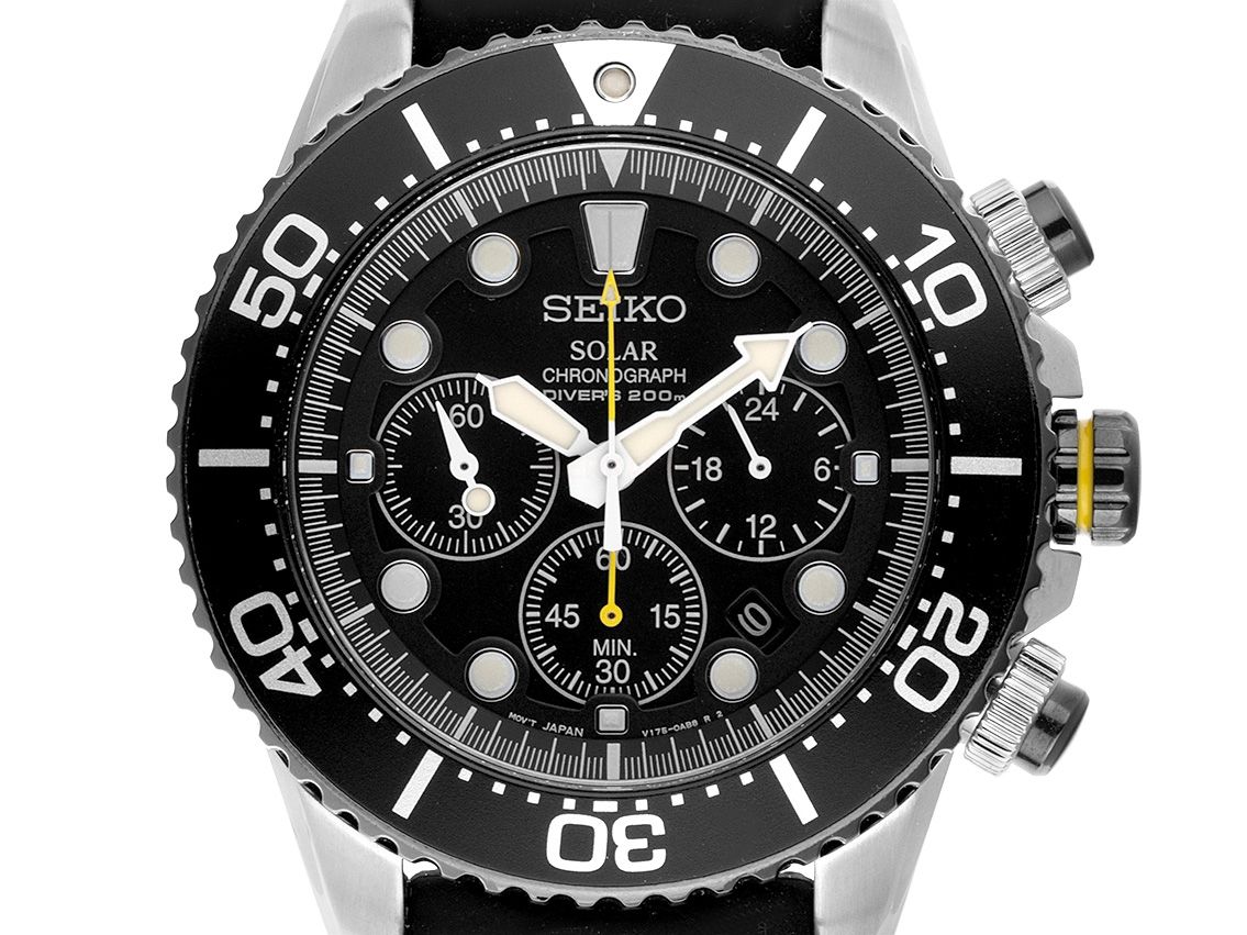 Seiko Prospex Sea Solar Chronograph Divers 200m Stahl Quarz Armband Kautschuk 44mm Vintage Bj.2020 Box&Beschreibung wie Neu