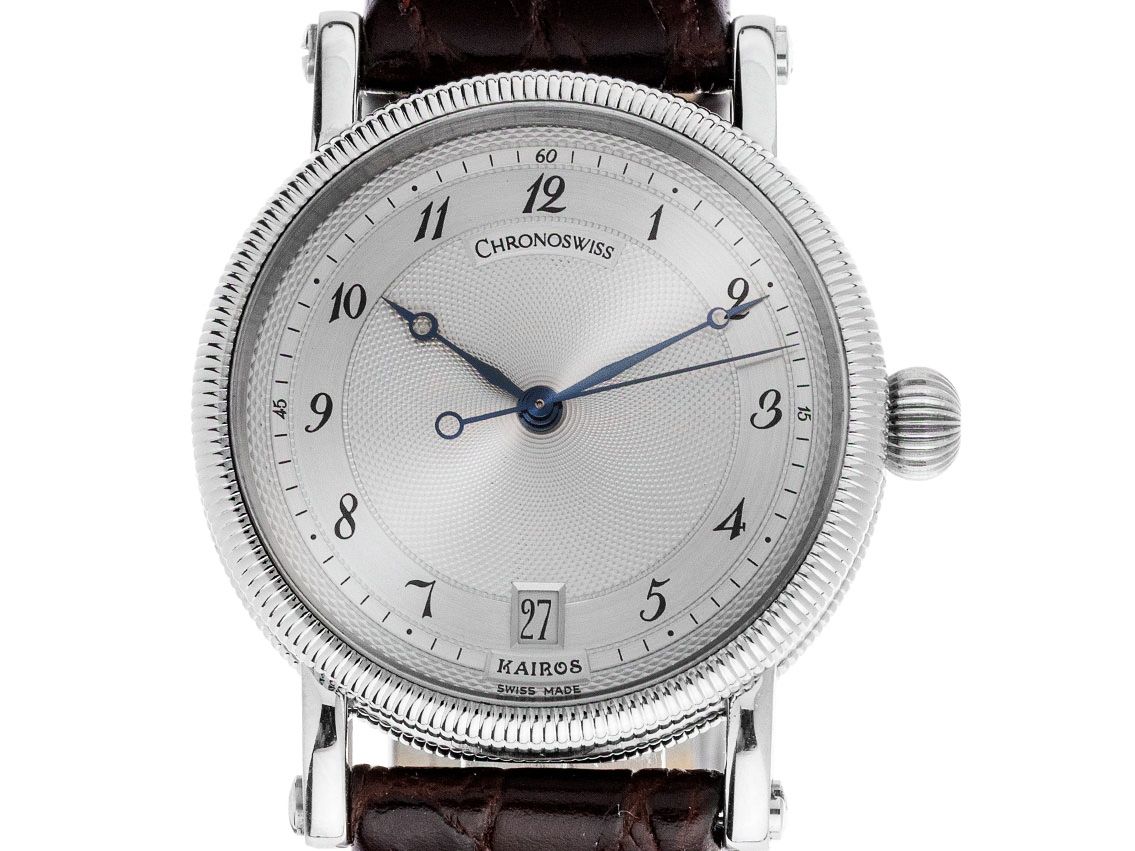 Chronoswiss Kairos Stahl Automatik Armband Leder 38mm Ref.CH-2823 KM Vintage Bj.2006 Box&Pap. Full Set wie Neu