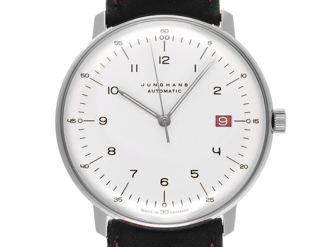 Junghans Max Bill Stahl Automatik Armband Leder Limitiert 38mm Ref.027/7400.76 Bj.2021 Box&Pap. Full Set wie Neu