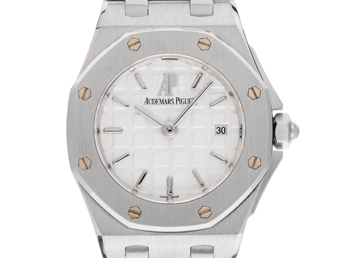  Audemars Piguet Royal Oak Lady Stahl Quarz Armband Stahl 28mm Vintage Bj.2007 Box&Pap. Full Set wie Neu