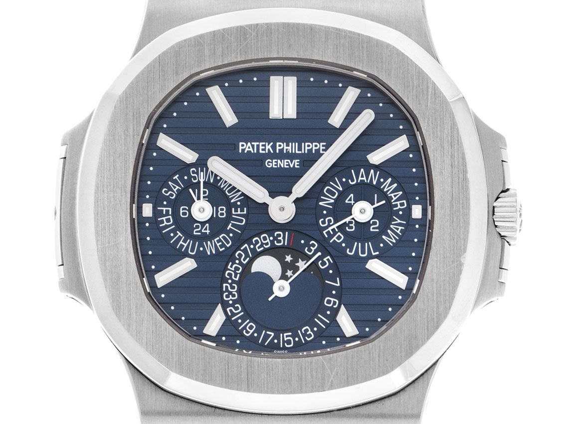 Patek Philippe Nautilus ewiger Kalender 18kt Weißgold Automatik Armband 18kt Weißgold 40mm Ref.5740/1G-001 Bj.2022 Box&Pap. LC 100 Full Set 
