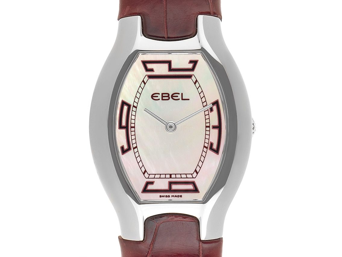 Ebel Beluga Tonneau Stahl Perlmutt Quarz Armband Leder Faltschließe 39x28mm Ref.E9175G31 Vintage Bj.2010 orig.Box wie Neu