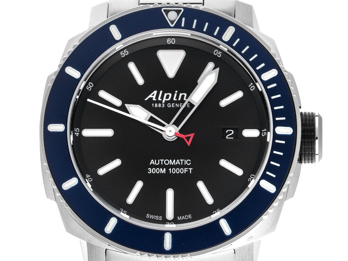 Alpina Seastrong Diver 300 Stahl Automatik Armband Stahl 44mm Ref.AL-525LBN4V6B Box&Pap. Full Set Neu