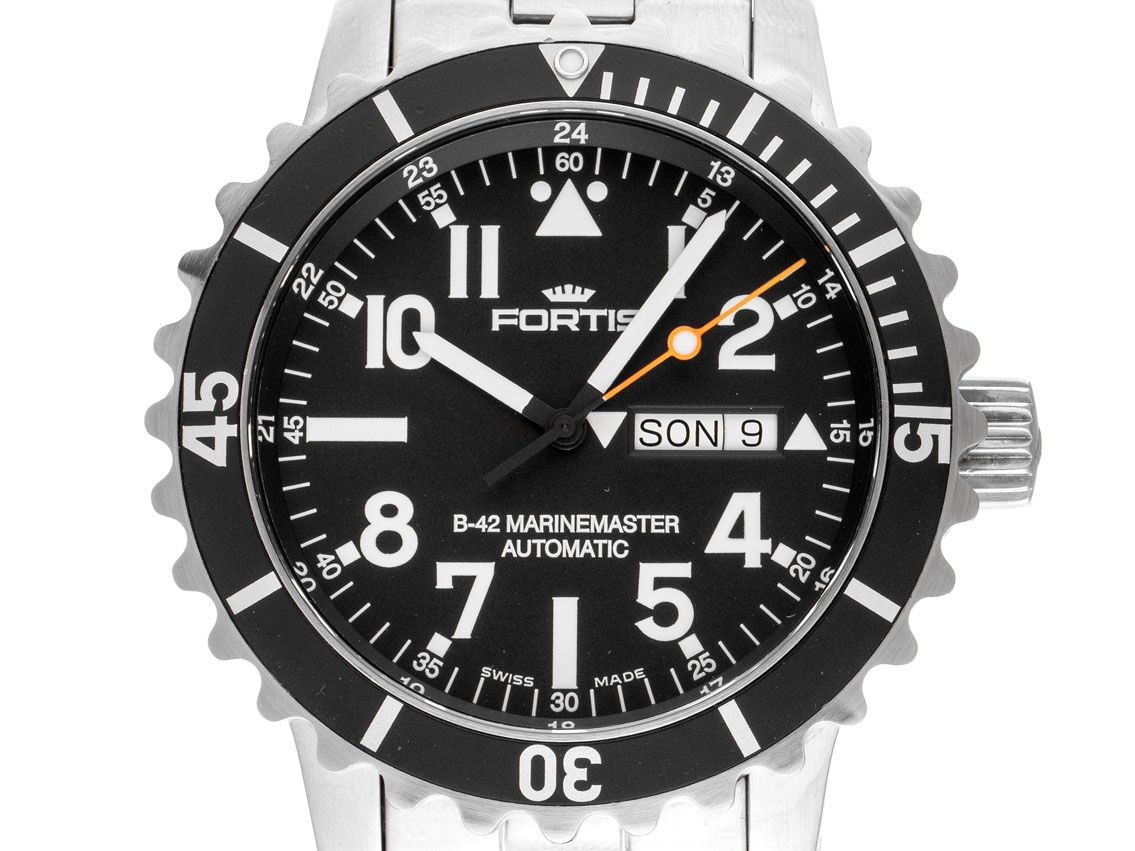 Fortis B-42 Marinemaster Day Date Stahl Automatik Armband Stahl 42mm Ref.670.10.158 Vintage Bj.2013 Box&Pap. Full Set wie Neu