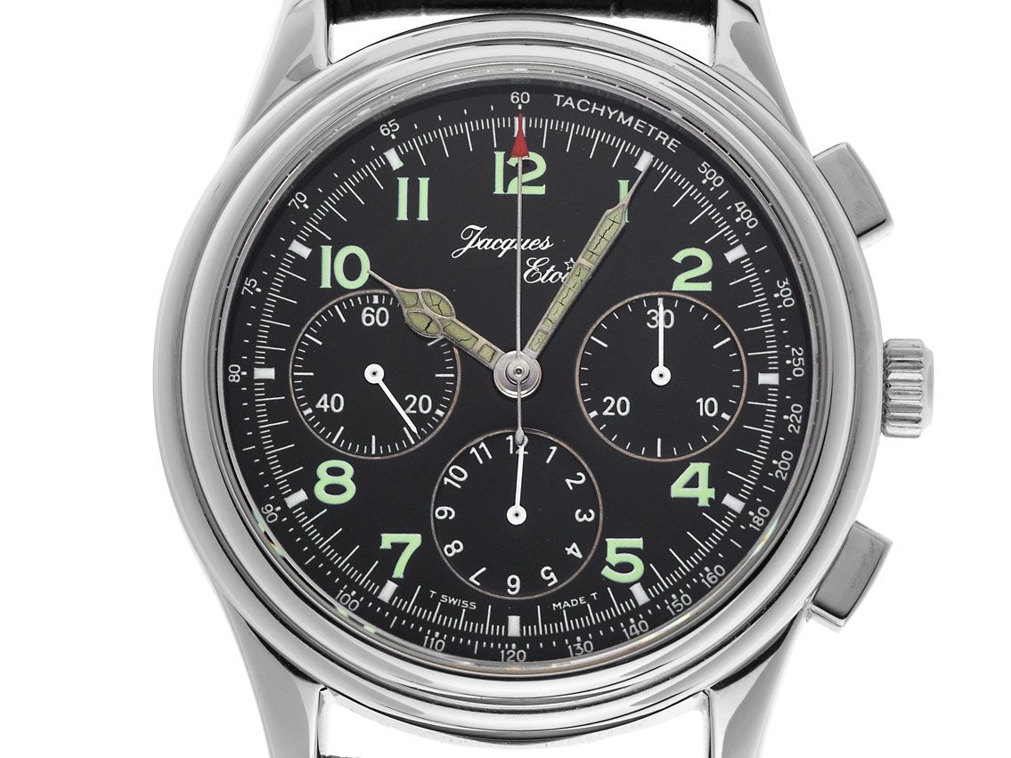 Jacques Etoile Monaco Stahl Automatik Chronograph Armband Leder 42mm Vintage Bj.2003 Box&Pap. Full Set wie Neu