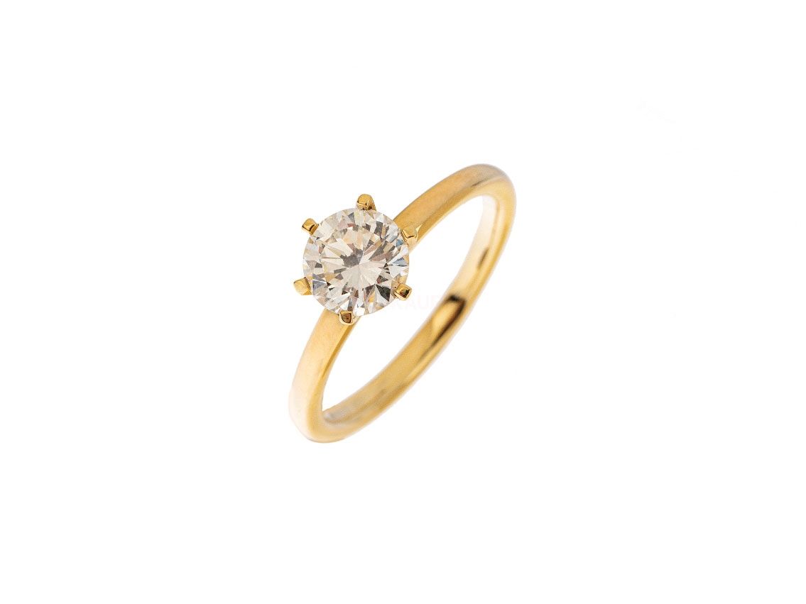 Ring Solitär 18kt Gelbgold Diamant 0,92ct
