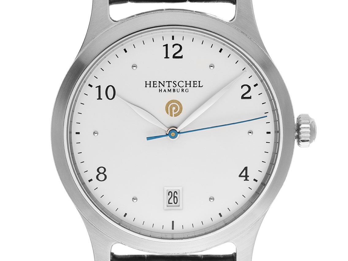 Hentschel Jubiläumsuhr Stahl Automatik Armband Leder 38mm Bj.2017 wie Neu