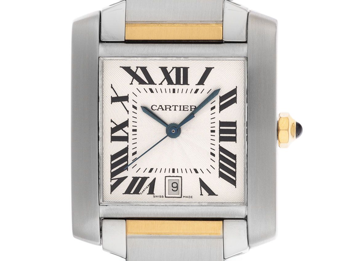 Cartier Tank Francaise Two Tone GM großes Modell Ref.2302 Bj.1998 Full Set sehr gut Vintage