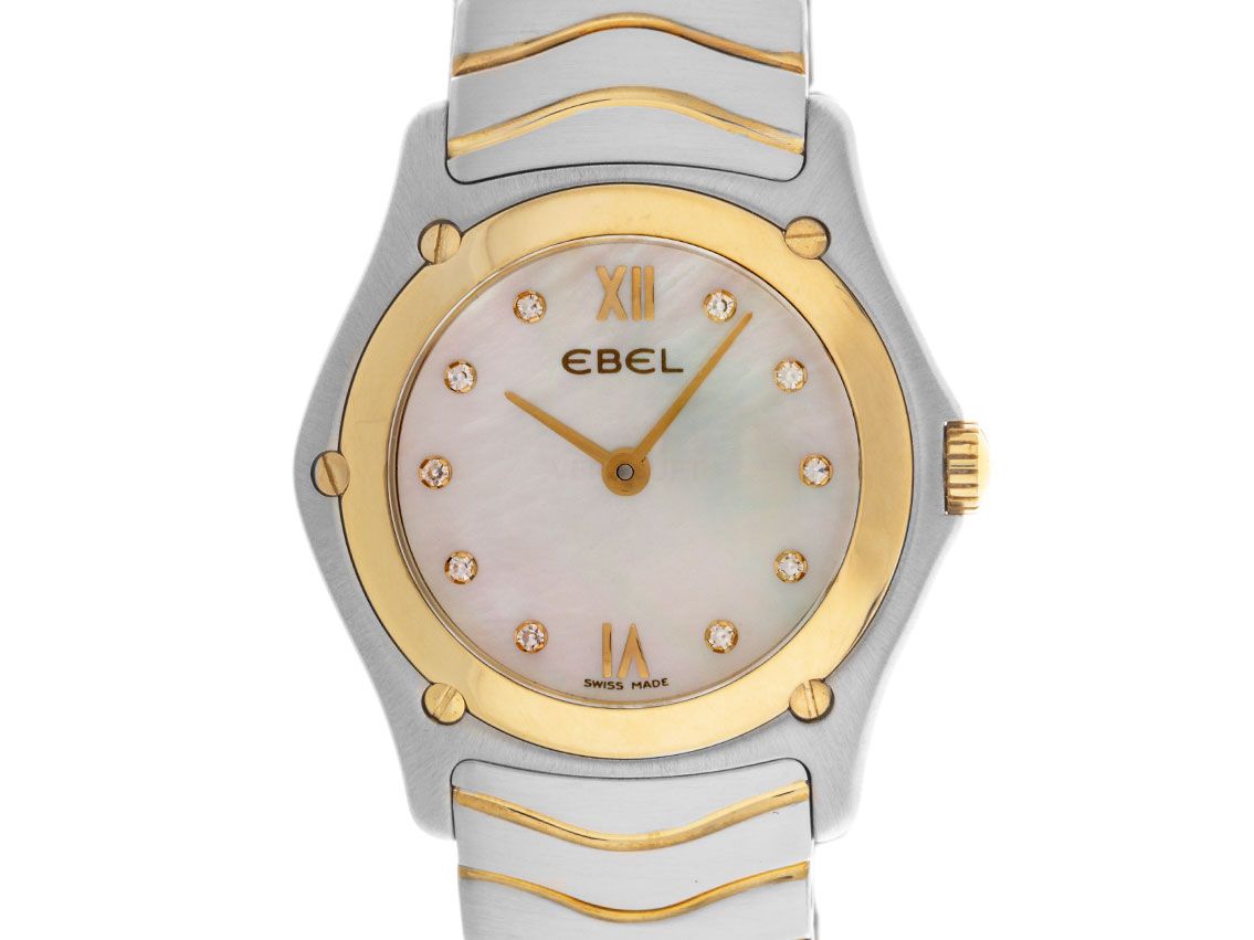 Ebel Classic Lady Stahl 18kt Gelbgold Diamanten Perlmutt Quarz Armband Stahl 18kt Gelbgold Ref.1090F21 Bj.1995 Box&Beschr. wie Neu Vintage
