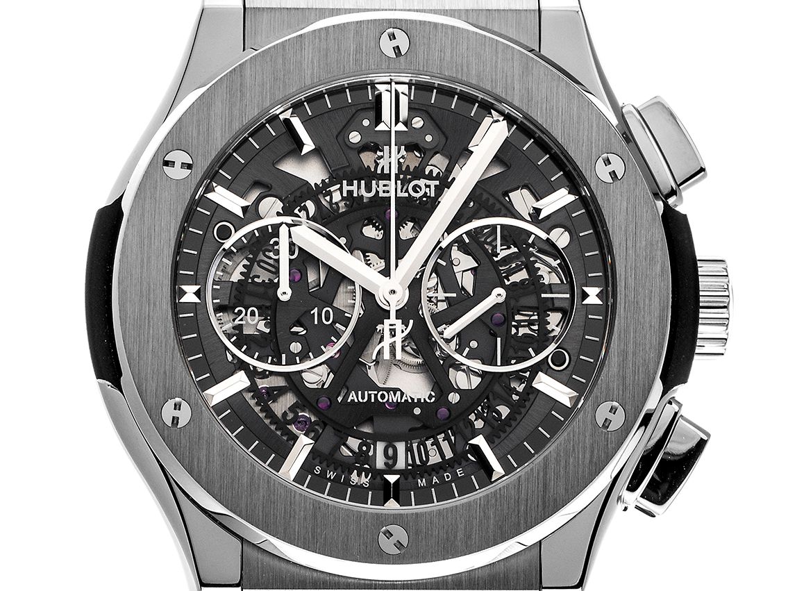 Hublot Classic Fusion Aerofusion Titan Automatik Chronograph Armband Kautschuk Faltschließe 45mm Ref.525.NX.0170.RX Box&Pap. Full Set Ungetragen