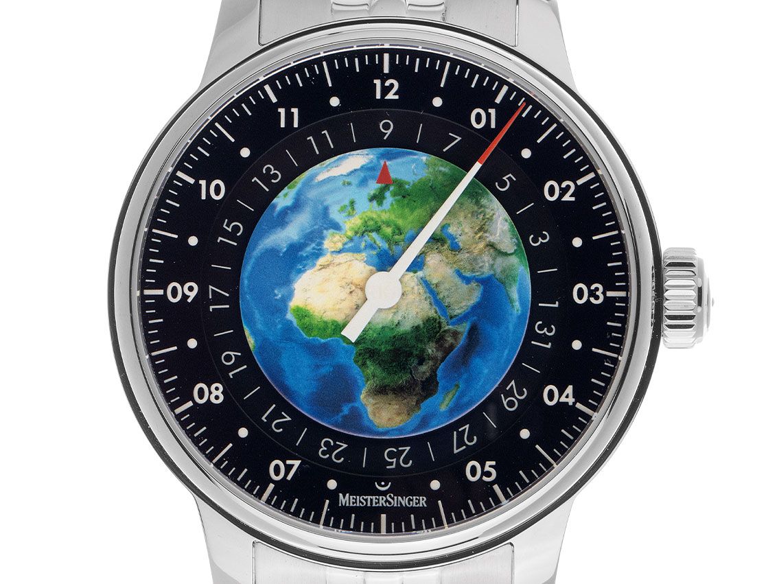 Meistersinger Edition Planet Earth Einzeigeruhr Ref.ED-EARTH 2022 Full Set Ungetragen
