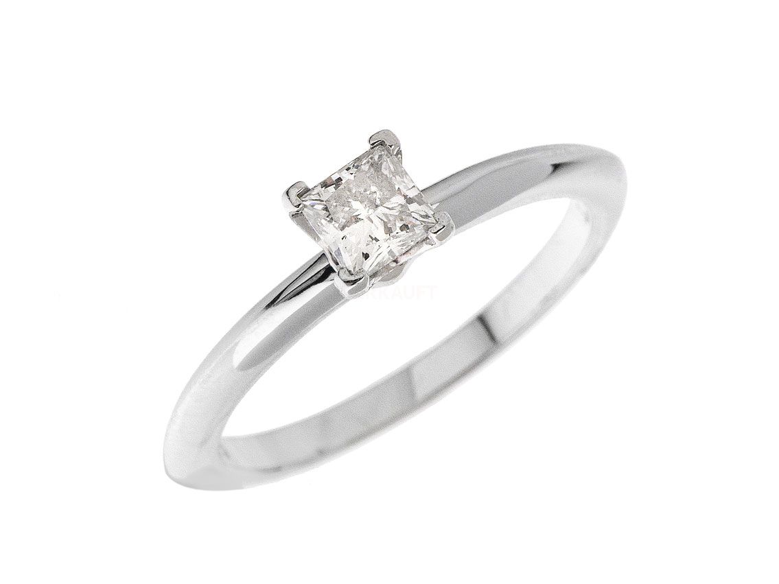 Tiffany Ring Solitär 950 Platin Diamant 0,38ct mit Box und Zertifikat