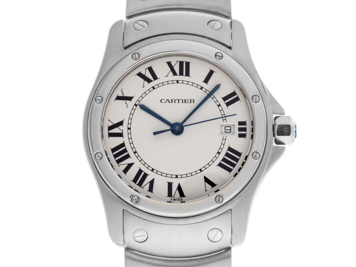 Cartier Santos Ronde MM Ref.15611 2000 Box&Beschreibung sehr gut Vintage