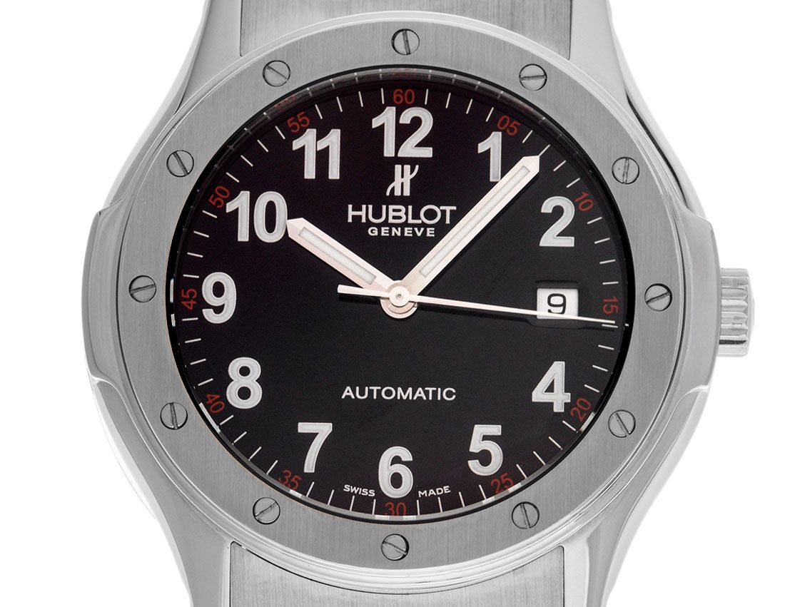 Hublot Classic Fusion Stahl Automatik Armband Kautschuk Faltschließe 41mm Ref.B1915.1 Bj.2007 Box&Pap. Full Set wie Neu Vintage 