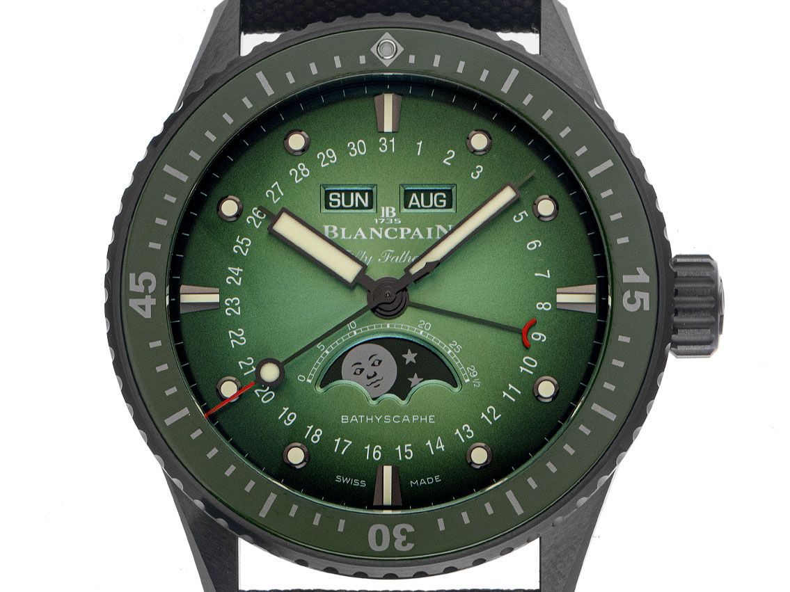 Blancpain Fifty Fathom Bathyscaphe Quantième Complet Phases de Lune Ref.5054 0153 B52A 2025 Full Set Ungetragen