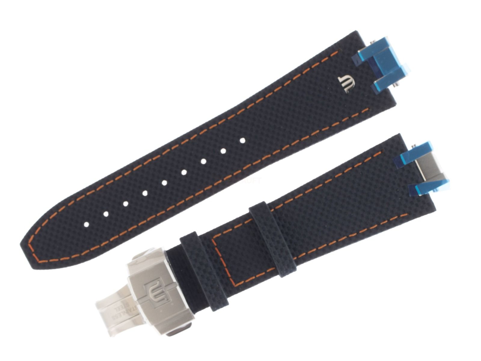 Maurice Lacroix Zubehör Armband Kautschuk Blau Faltschließe 25mm 