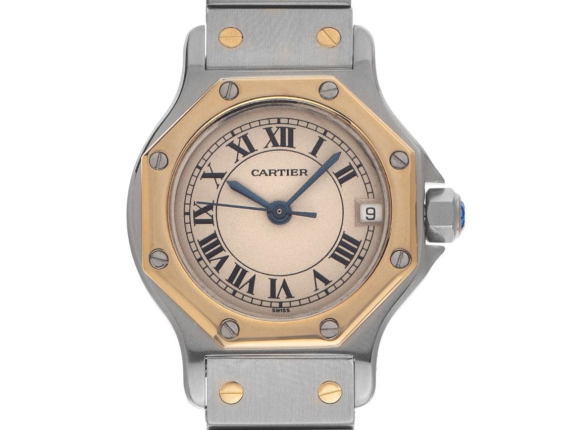 Cartier Santos Octagon PM kleines Modell Ref.187903 1993 Full Set sehr gut Vintage