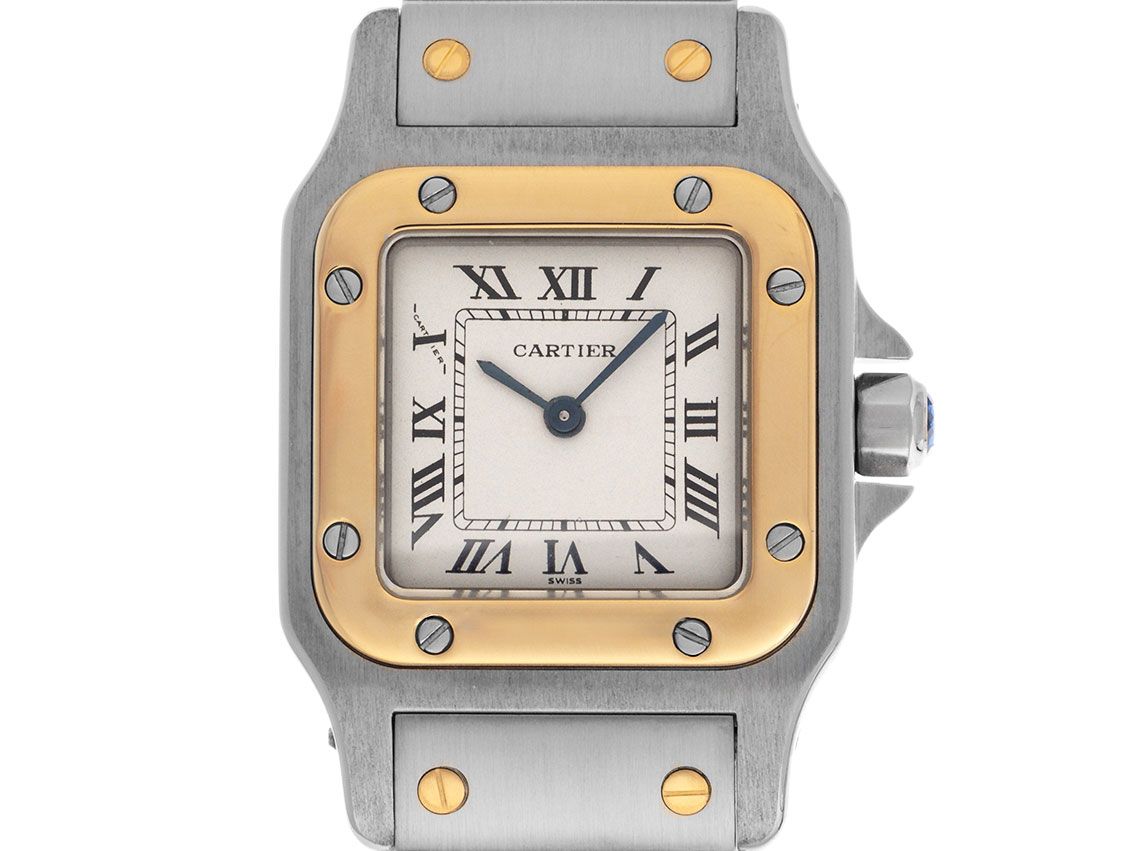 Cartier Santos Galbee Lady PM Ref.1567 1998 Box&Beschreibung sehr Gut Vintage 