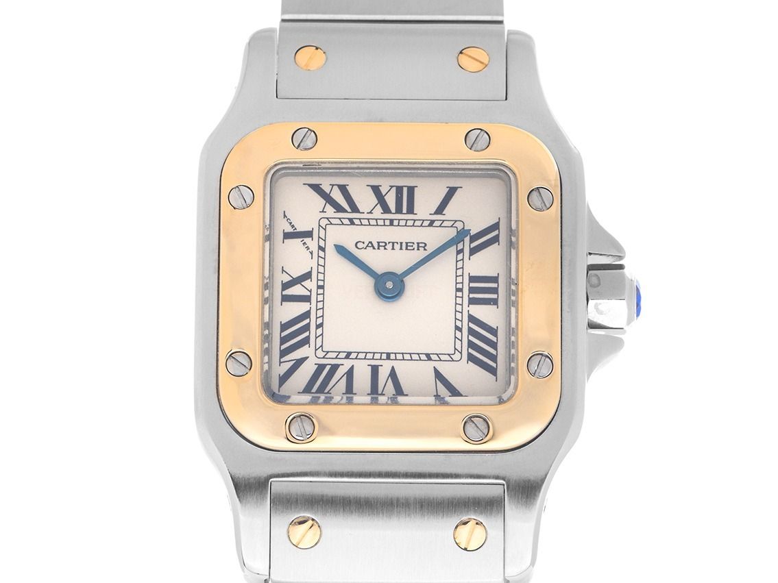 Cartier Santos Galbee Lady PM kleines Modell Ref.1057930 Bj.1995 Full Set original Vintage Unpoliert