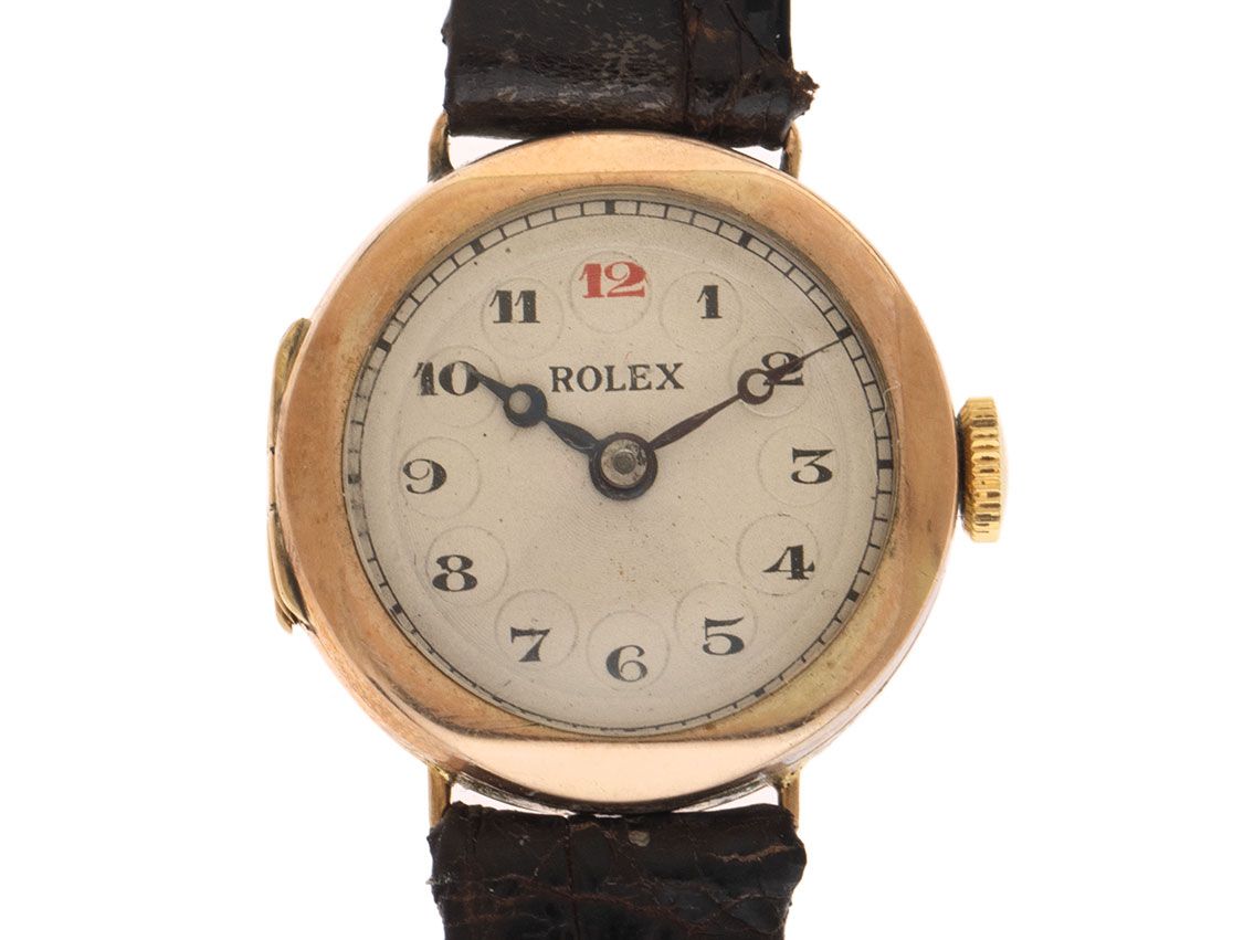 Rolex Art Deco Art Deco 9kt Gelbgold Klappdeckel Bj.1922 original Box sehr gut Vintage 