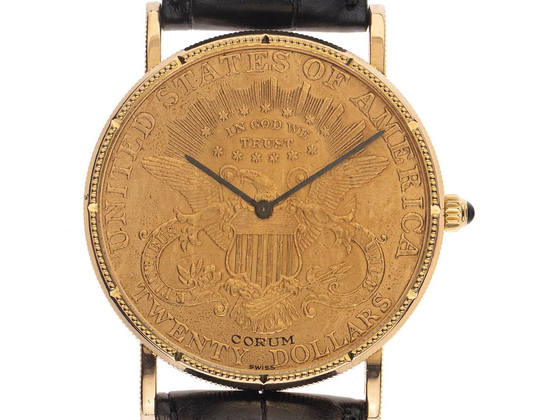Corum Münzuhr Twenty Dollar Double Eagle Bj.1988 original Box Original Vintage Unpoliert