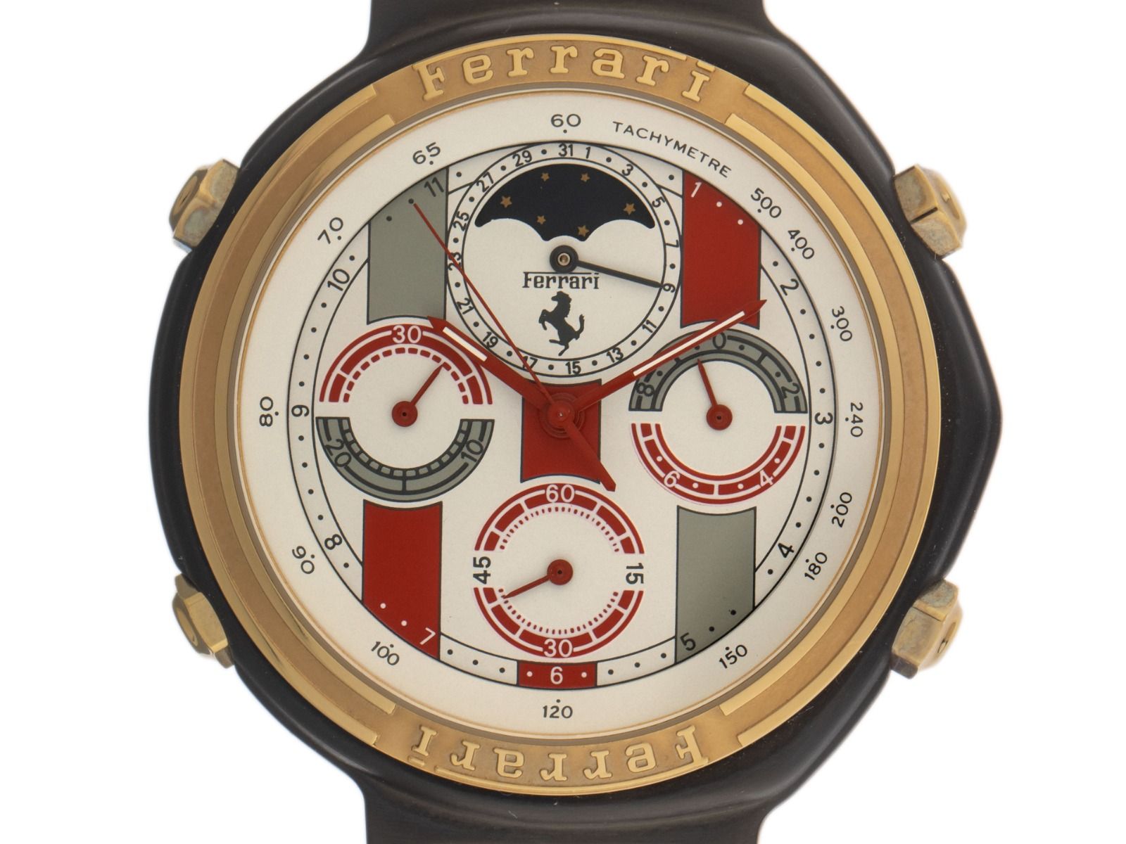 Ferrari Formula Chronograph Mondphase Bj.1990 Full Set original Vintage Unpoliert