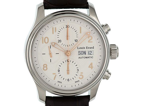 Louis Erard Heritage Day Date Chronograph Stahl Automatik  40mm  UVP 1.499,- Neu