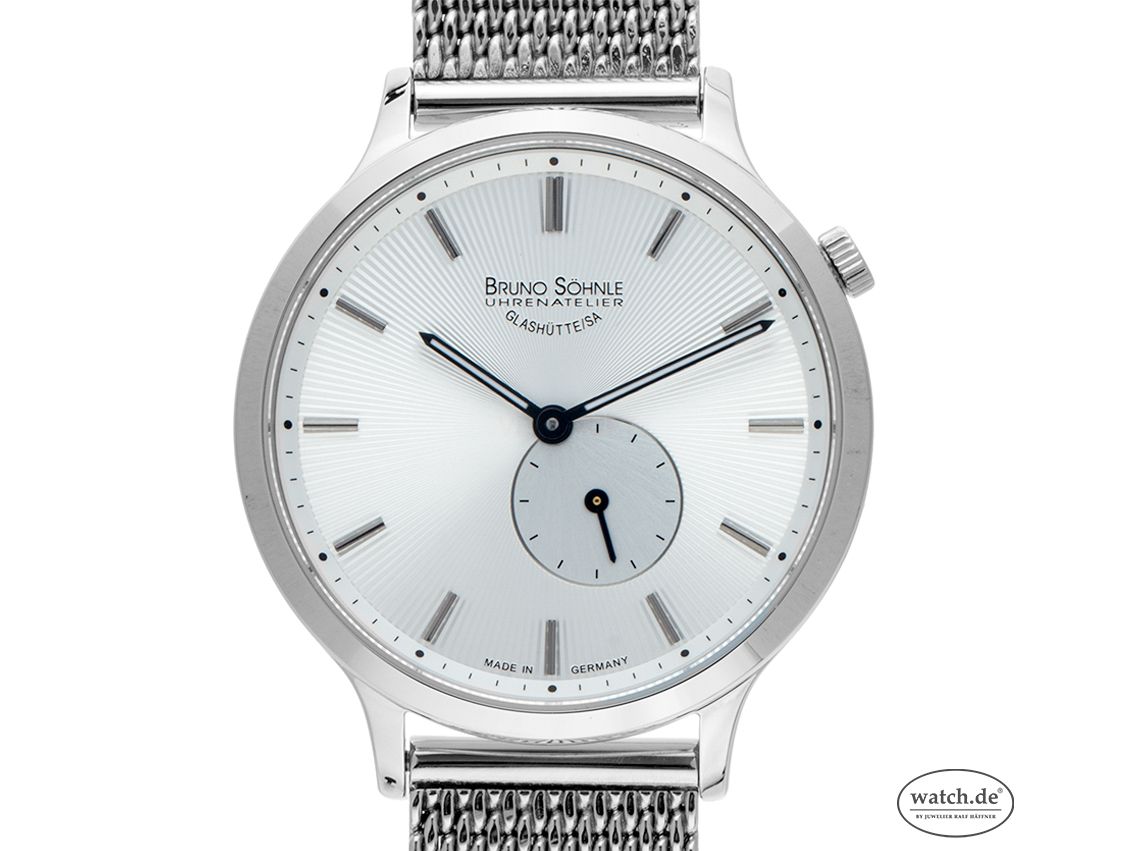Bruno Söhnle Glashütte Bologna I Stahl Quarz Armband Stahl 35mm Box&Pap. Full Set Neu mit Zertifikat über 365,-€