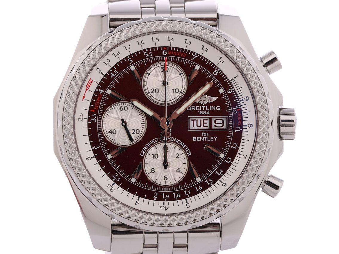 Breitling for Bentley GT Stahl Automatik Chronograph Stahlband 45mm Vintage Box&Pap. wie Neu Full Set