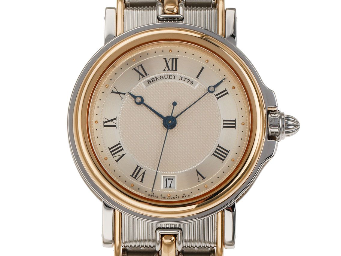 Breguet Marine 3400 Stahl Gelbgold Automatik Armband Stahl Gelbgold 35mm Vintage Bj.1998 Box&Pap. Full Set wie Neu