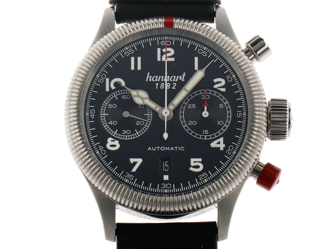 Hanhart Pioneer Twin Control Flieger Chronograph Stahl Automatik 42mm UVP 2.340,- Neu