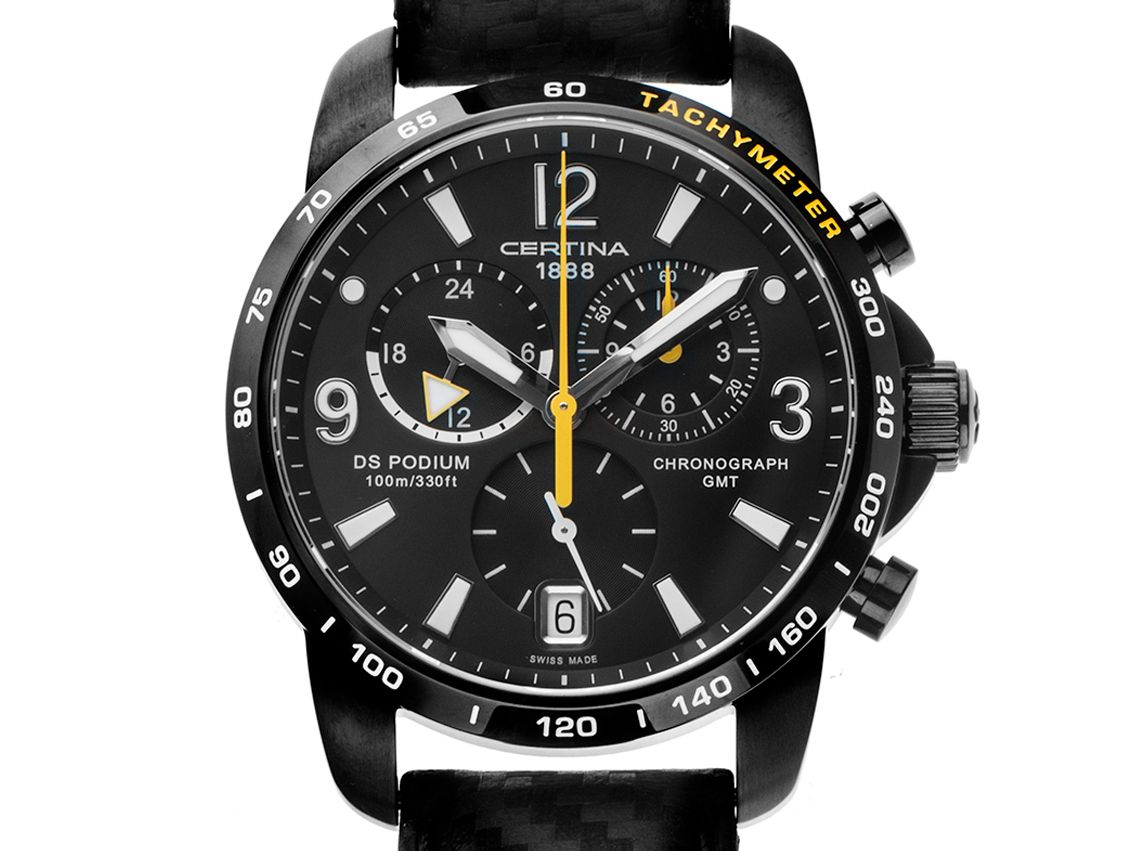 Certina DS Podium GMT Black Chronograph Quarz 42mm Ungetragen mit 