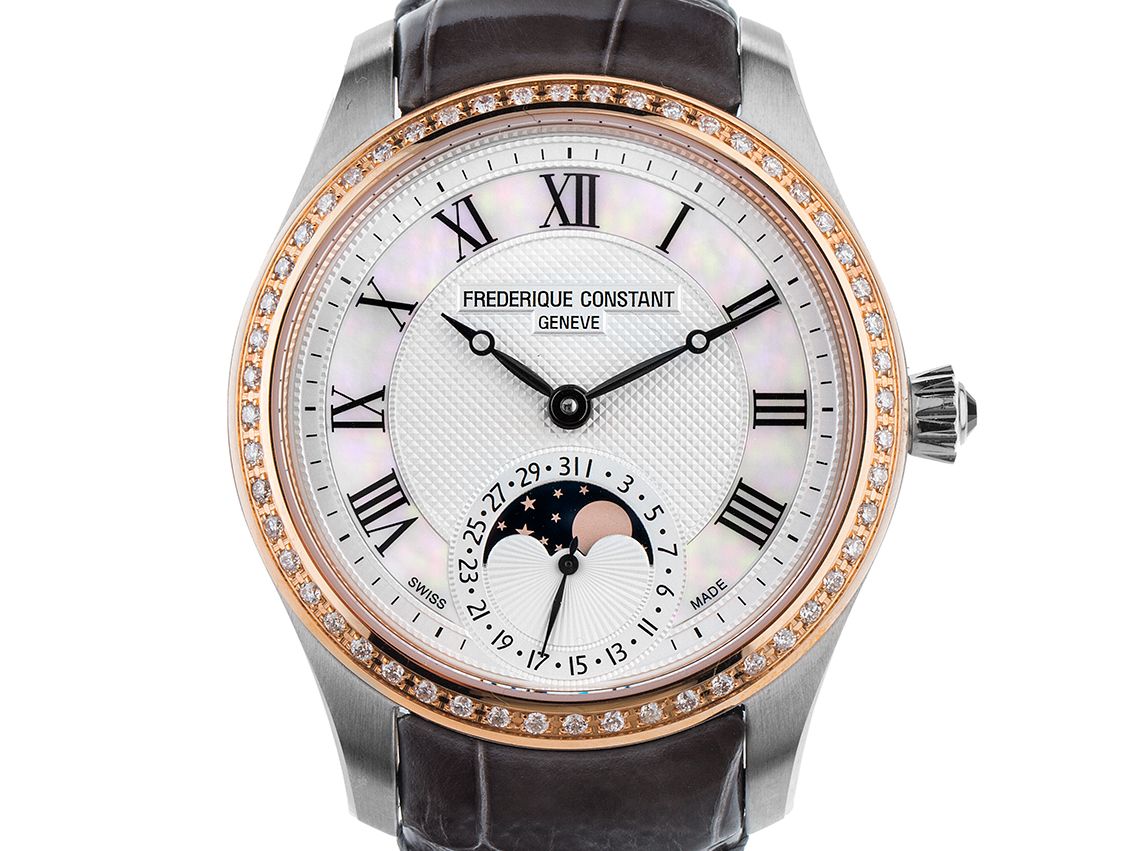 Frederique Constant Manufacture Classic Mondphase Stahl Roségold Diamond Automatik Armband Leder 42mm Ref.FC-705MMC3MDZ9 Box&Pap. Full Set Neu mit Zertifikat über 4.895,-€
