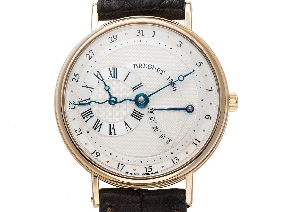 Breguet Regulator Gangreseve 18kt Gelbgold Automatik Armband Leder Gelbgold Faltschließe 36mm Ref. 3680 Vintage Bj. 2002 wie Neu mit Zertifikat über 23.800,-€