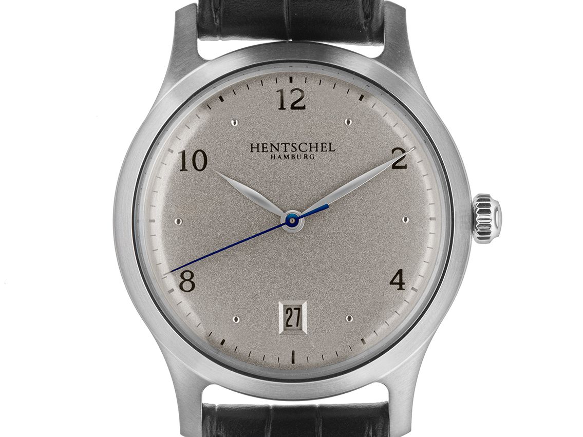 Hentschel Jubiläumsuhr Date Stahl Automatik Armband Leder 38mm Ungetragen mit Zertifikat über 4.100,-€
