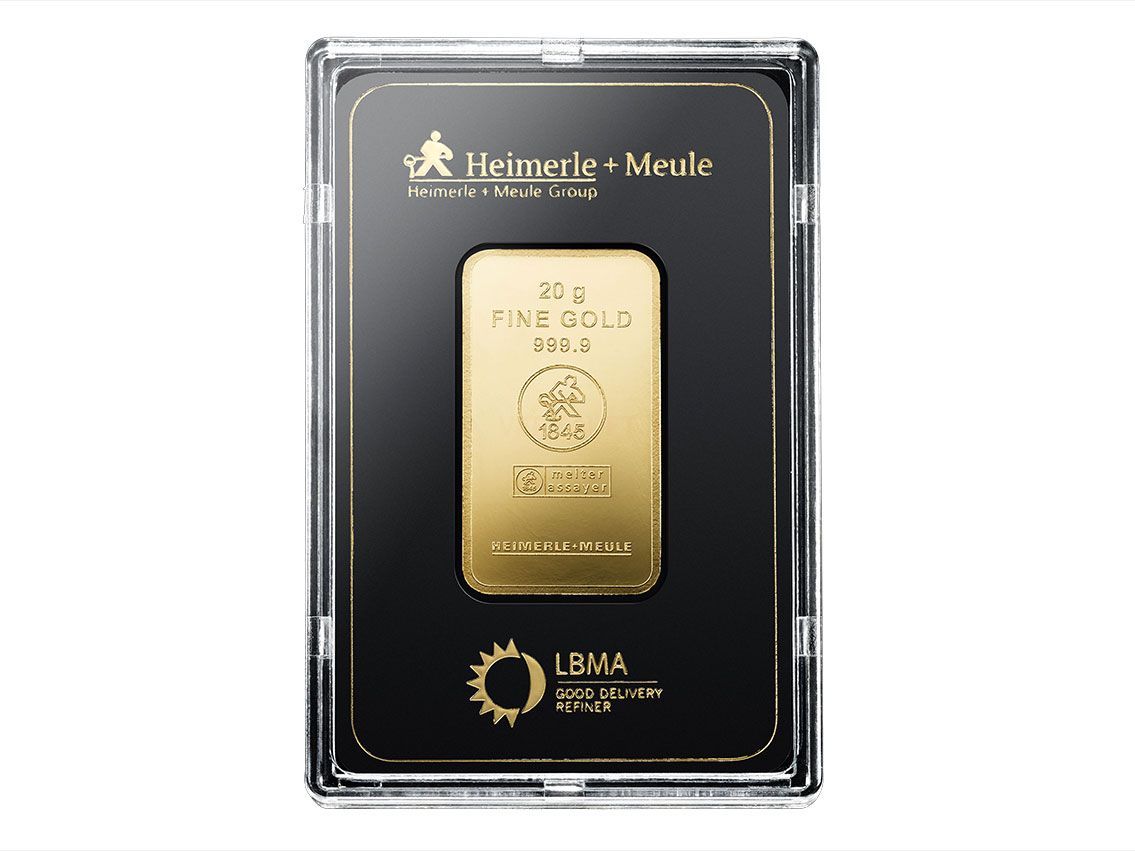 Goldbarren 999 Feingold 20g Blisterkarte LBMA zertifiziert