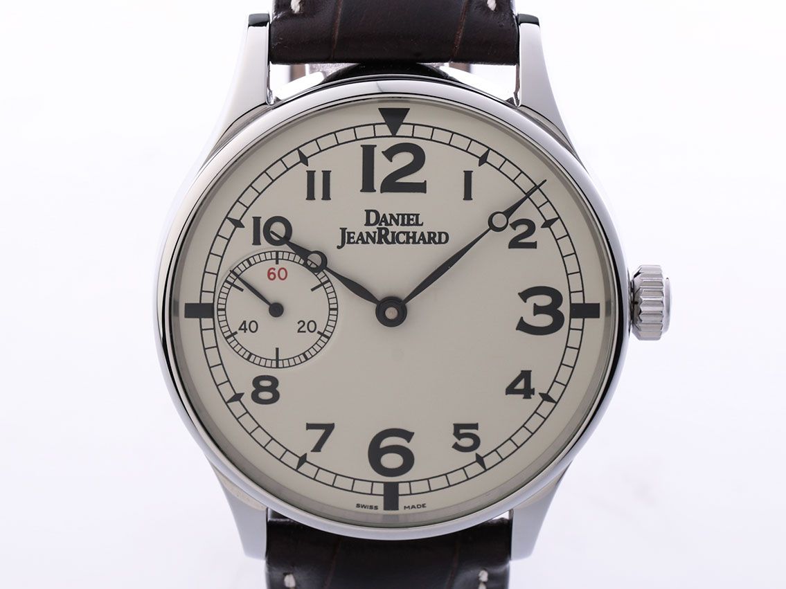 Daniel Jean Richard Bressel Stahl Handaufzug 43mm Ref.16012 Vintage Box&Pap.