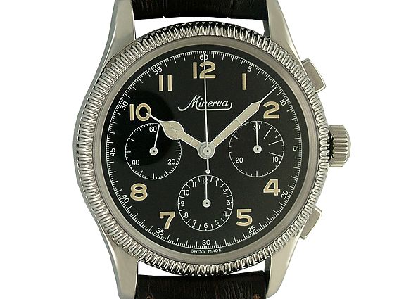 Minerva Aviation Chronograph Handaufzug Vintage limitiert 11/50