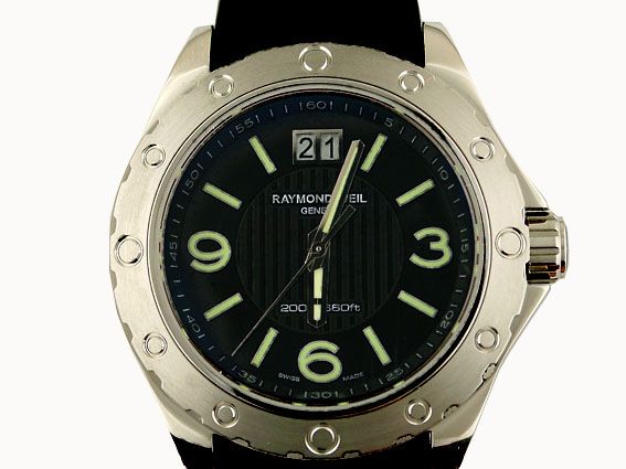 Raymond Weil Tango Edelstahl Kautschuk Quarz 43mm Neu