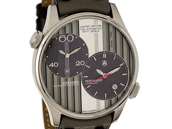 Alexander Shorokhoff Stripes Dual Time Automatik 47mm Neu
