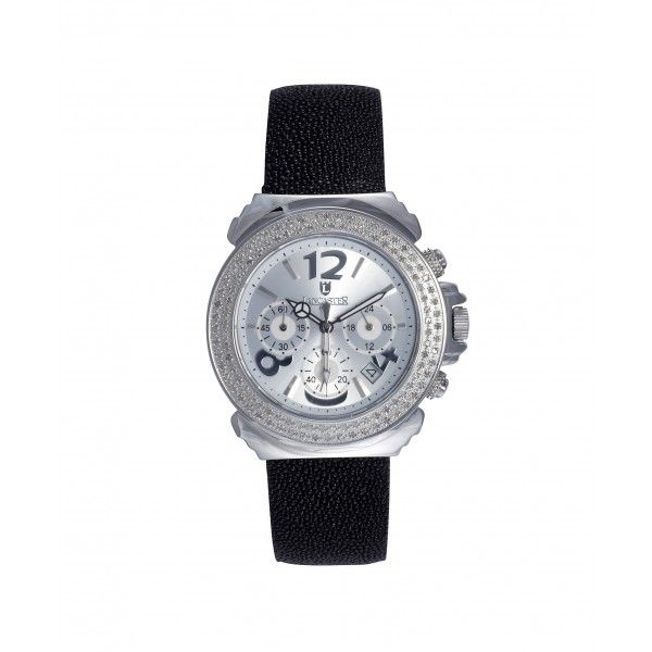 Lancaster Pillo Chrono Galuchat Stahl Diamond 0,86ct Quarz 38mm UVP 1.190,- Neu